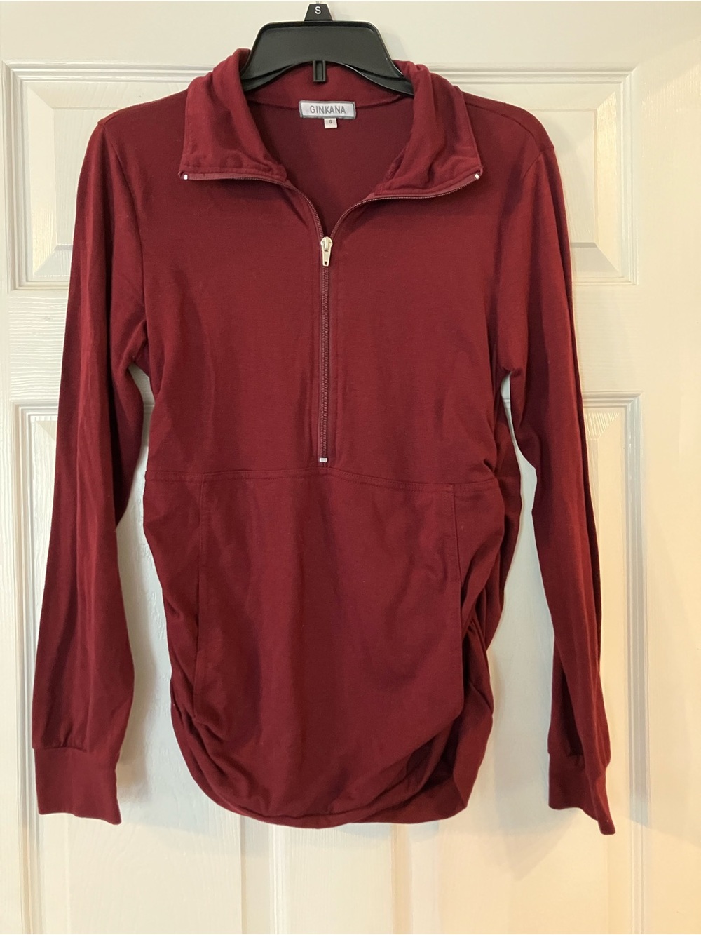Ginkana Women's Half-Zip Sweater Pullover - Burgundy